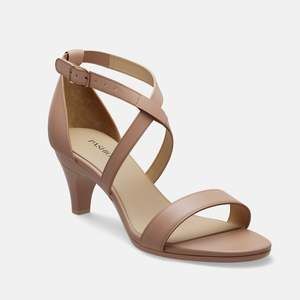 CONVERTIBLE HEEL - Pashion 1.0 The Sandal - Latte Leather Stiletto 3 Inch